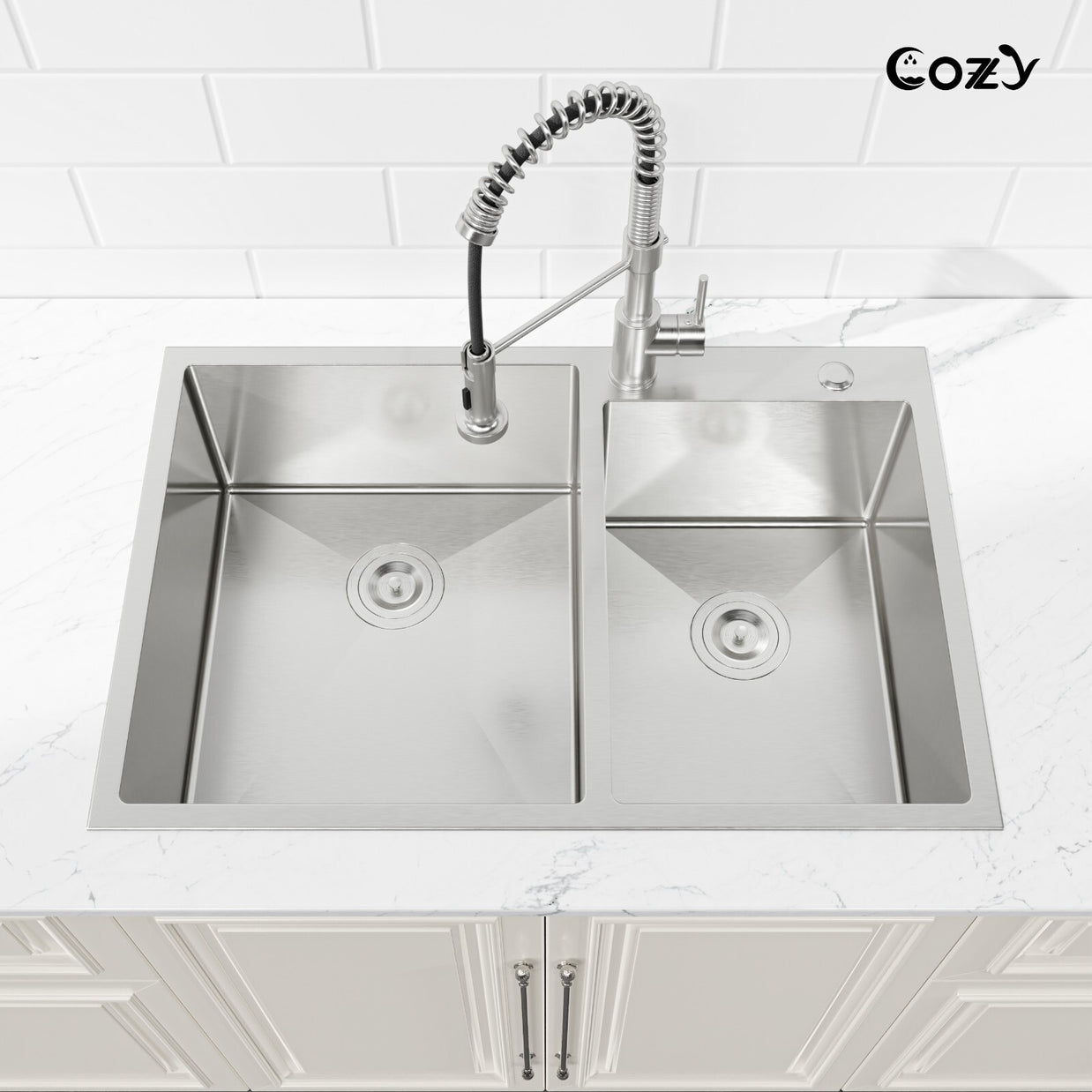COZY Stainless Steel Kitchen Sink, 33