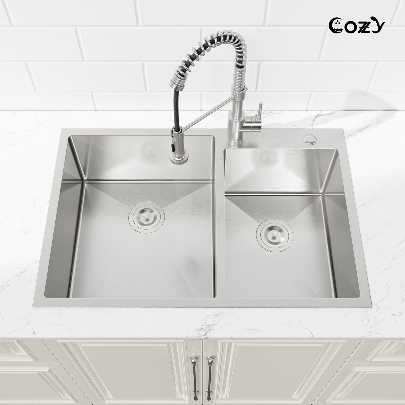 COZY Stainless Steel Kitchen Sink, 33