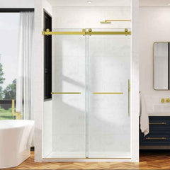 Cozy 48" / 54"/ 60" x 76" Frameless Double Slide Shower Door 3/8" Tempered Glass