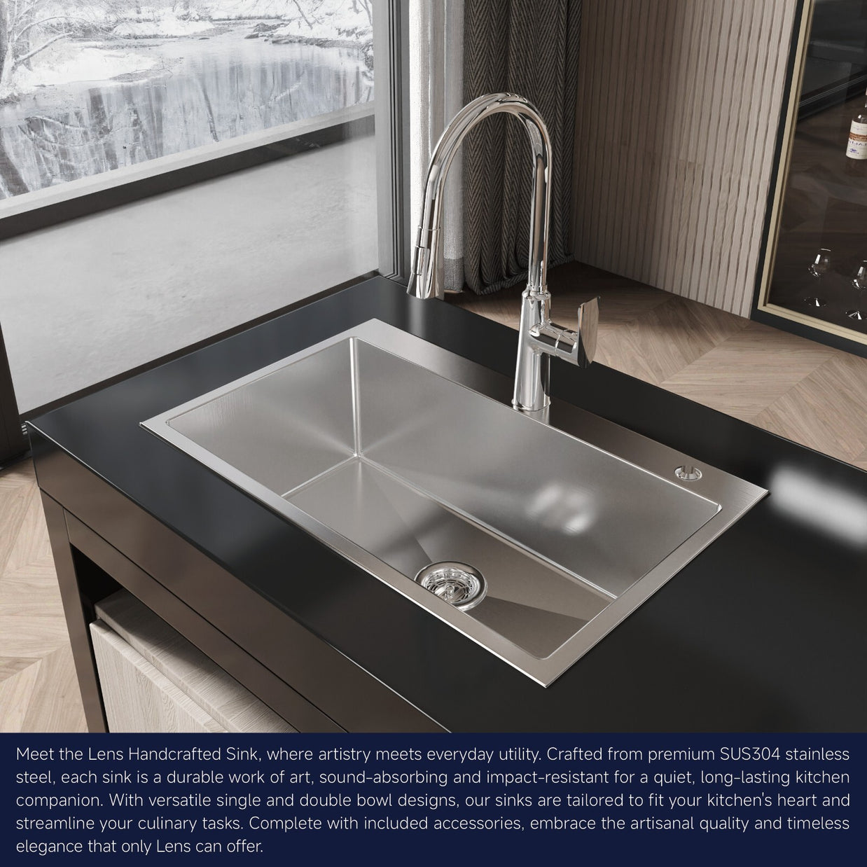 COZY Stainless Steel Kitchen Sink, 30