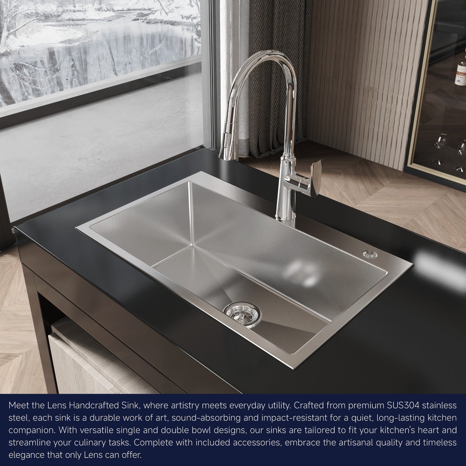 COZY Stainless Steel Kitchen Sink, 30