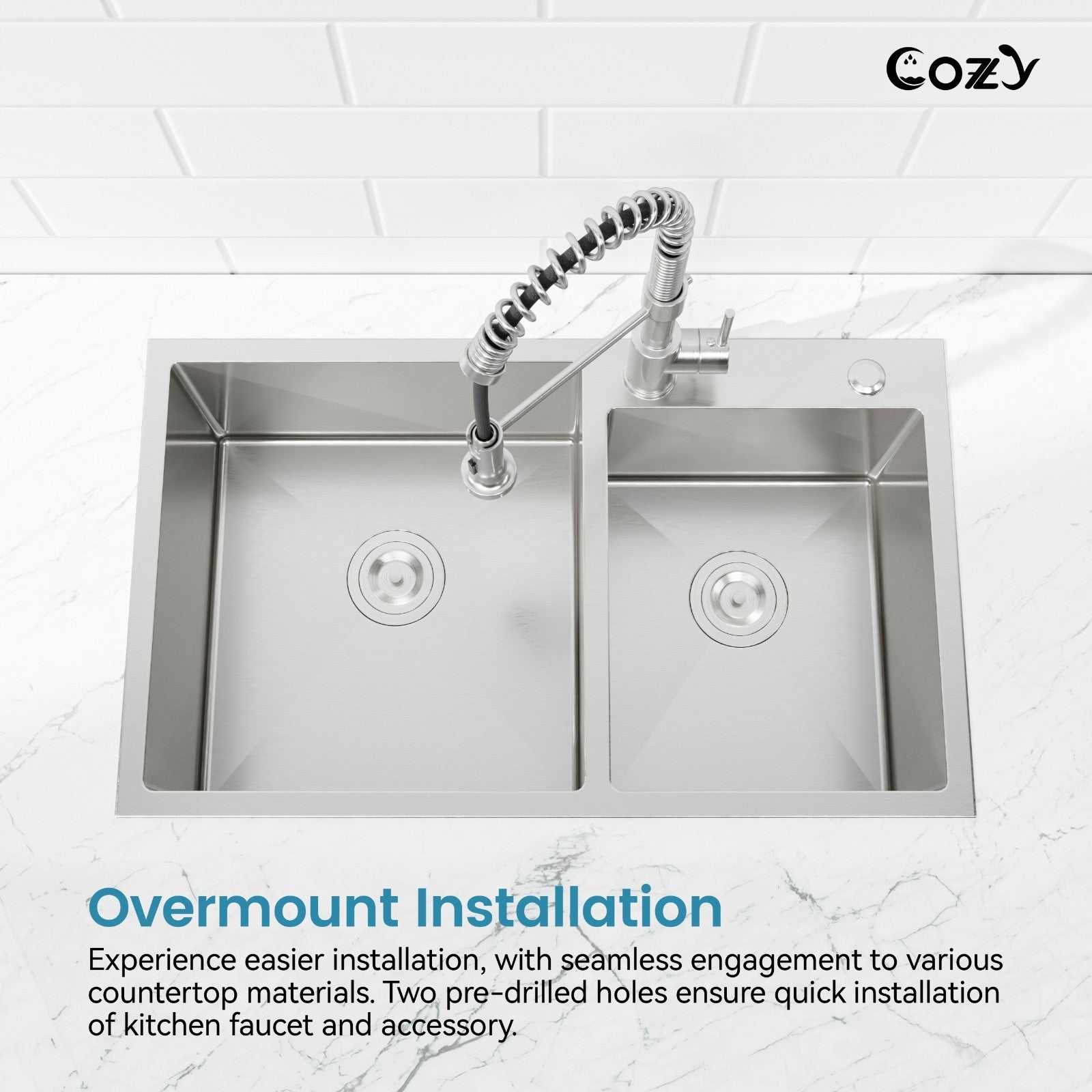 COZY Stainless Steel Kitchen Sink, 32